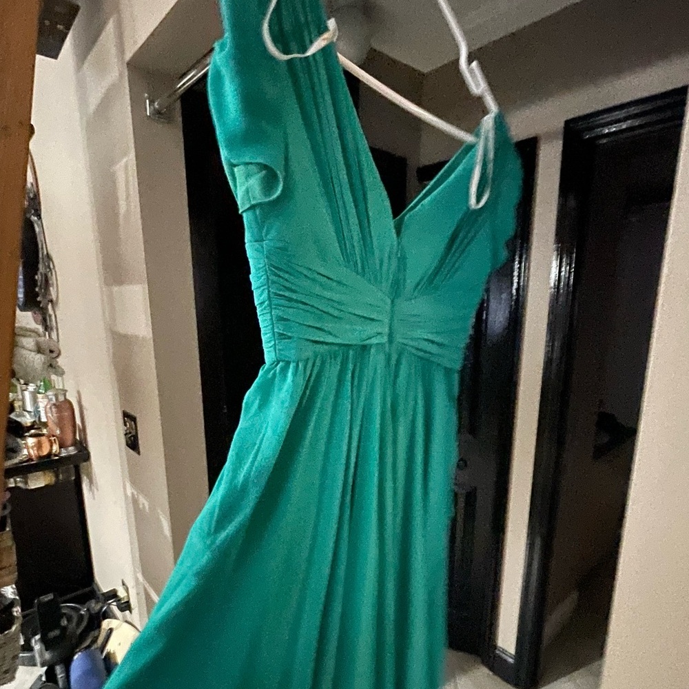 Teal suzi chin for maggy dress 100% silk